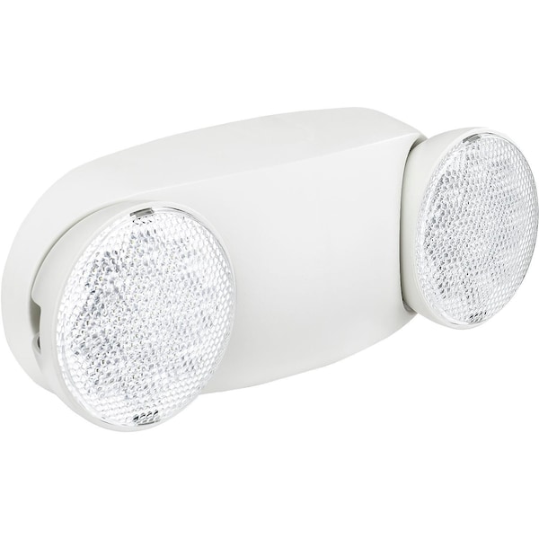 Global Industrial 2 Head LED Emergency Light Adjustable Optics Ni-Cad Battery Backup 500780 - main